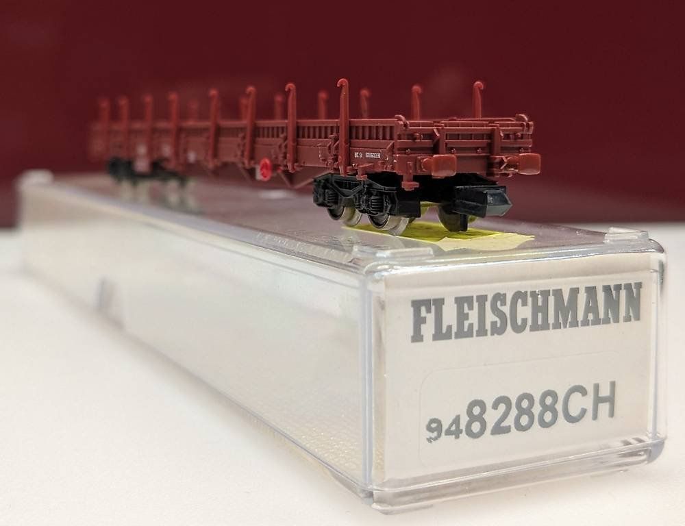 Fleischmann Modellini di ferrovie: Spur N Rungen-Flachwagen – Usato da Reinach BL venduto da angus74 3