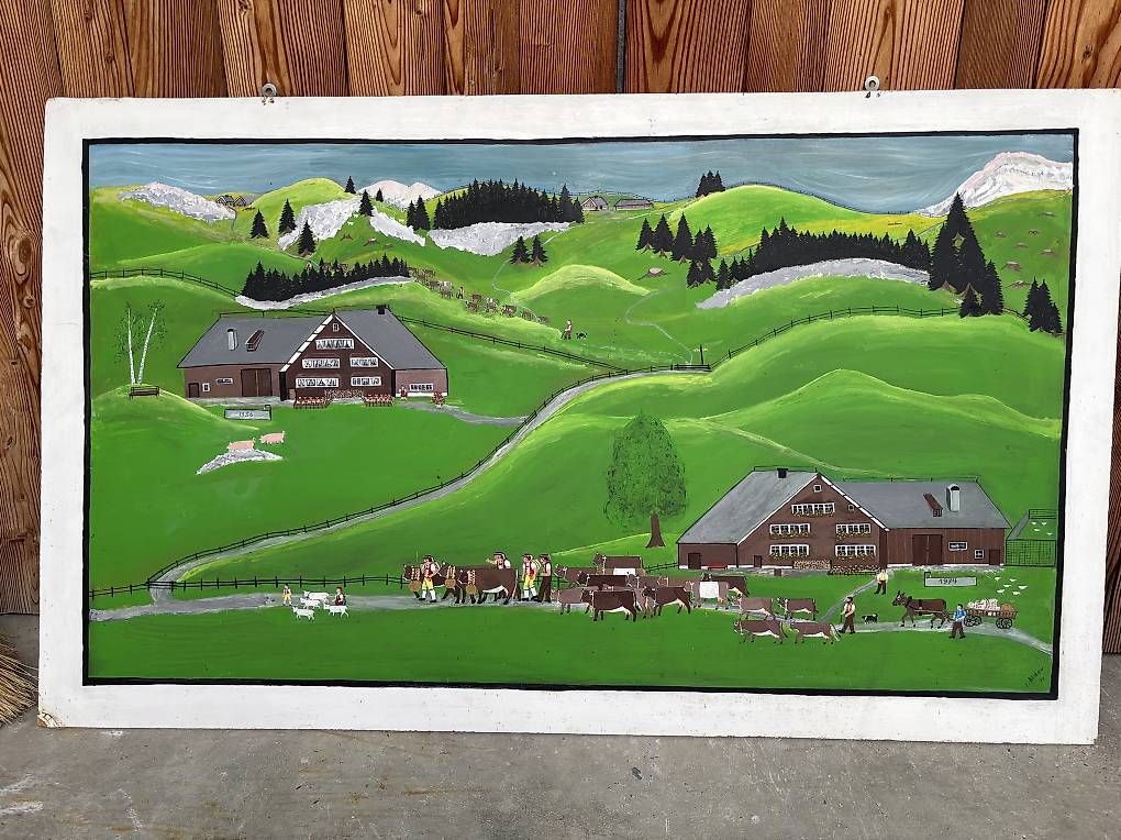 Gemälde: Bauernmalerei – Gebraucht aus Flims Dorf von Marmarmar