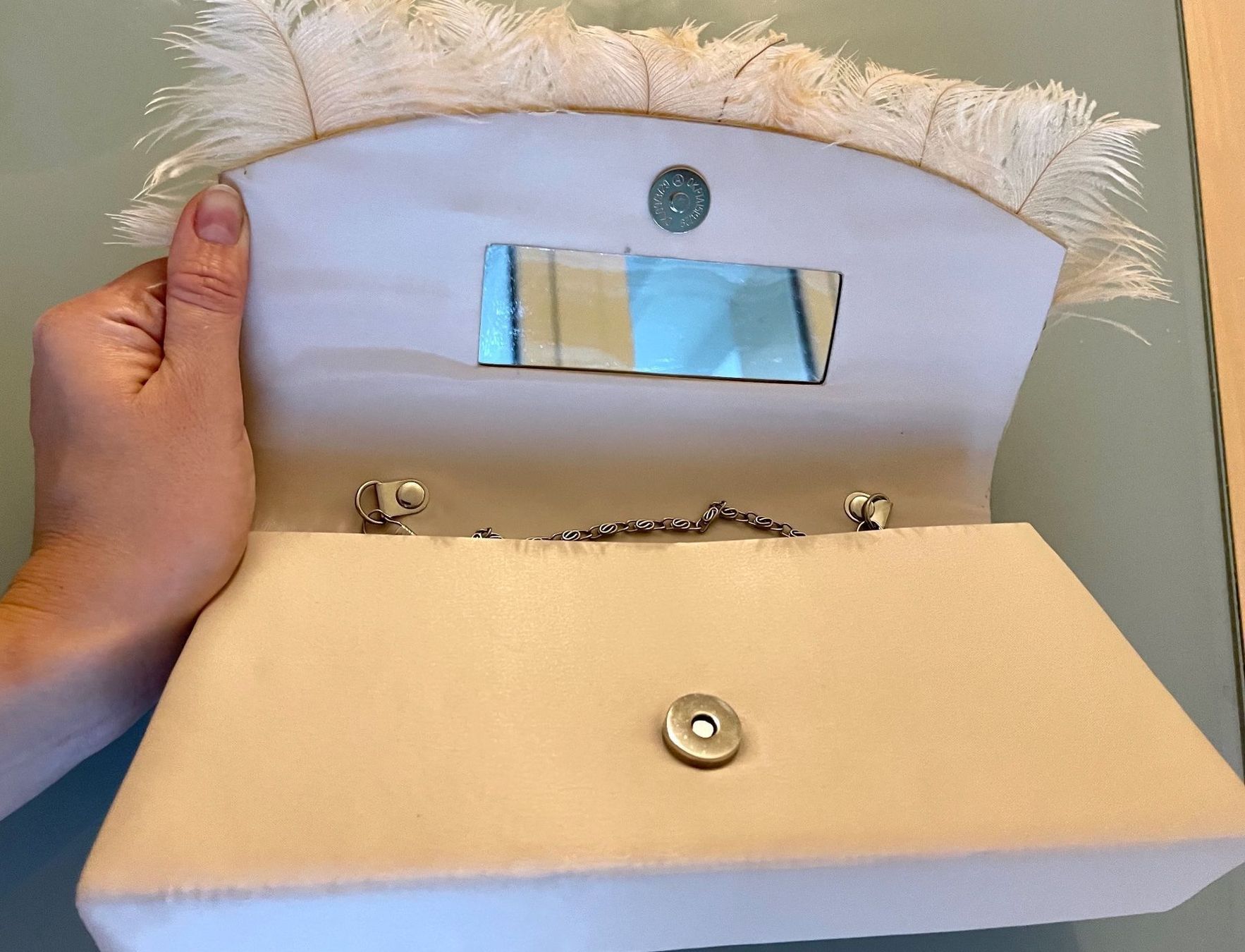 Borse da donna: Jolie Pochette avec plumes neuve – Nuovo e nell'imballaggio originale da Genève venduto da Annilu 2