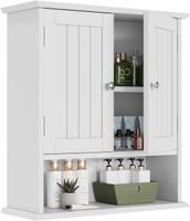 Badezimmerschrank Wandschrank mit Türen Weiss Stauraum