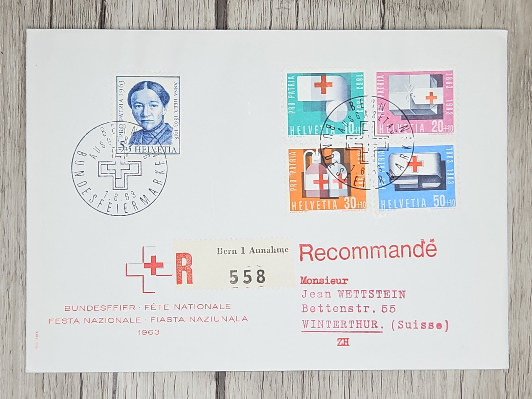 Tutti i francobolli: CL09 Enveloppe + Timbre Suisse 1962 – Usato da Cousset venduto da Patrick_Collections