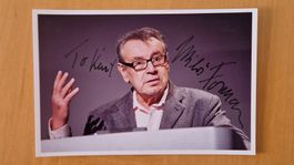 Milos Forman, Original Autogramm auf Foto in Farbe