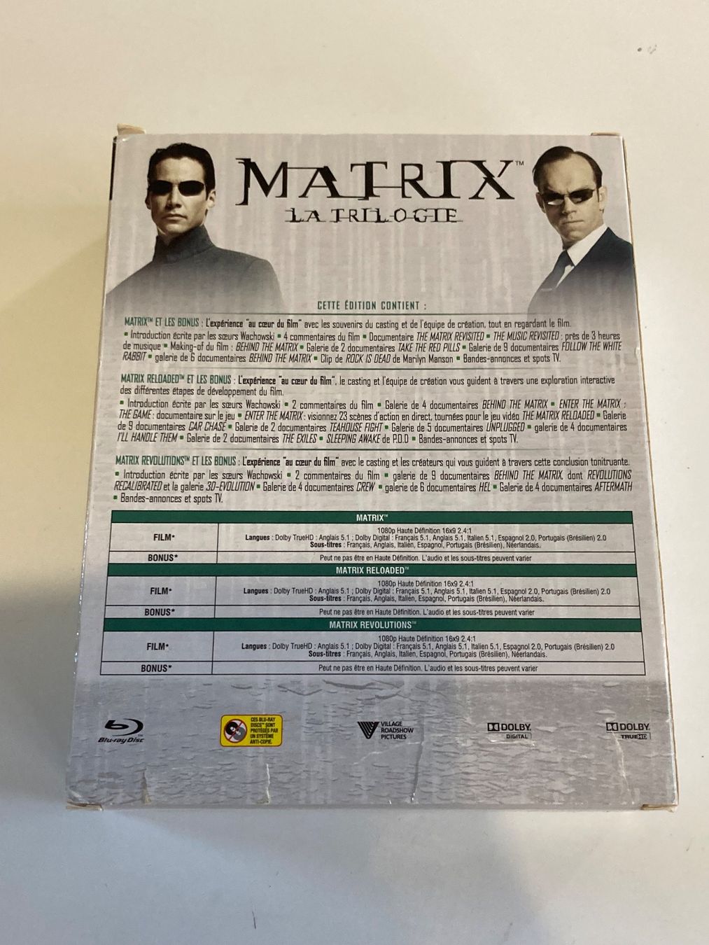 Tous les DVDs: Coffret Blu-ray Matrix La Trilogie – D'occasion à Bassecourt par CALUMET-X 1