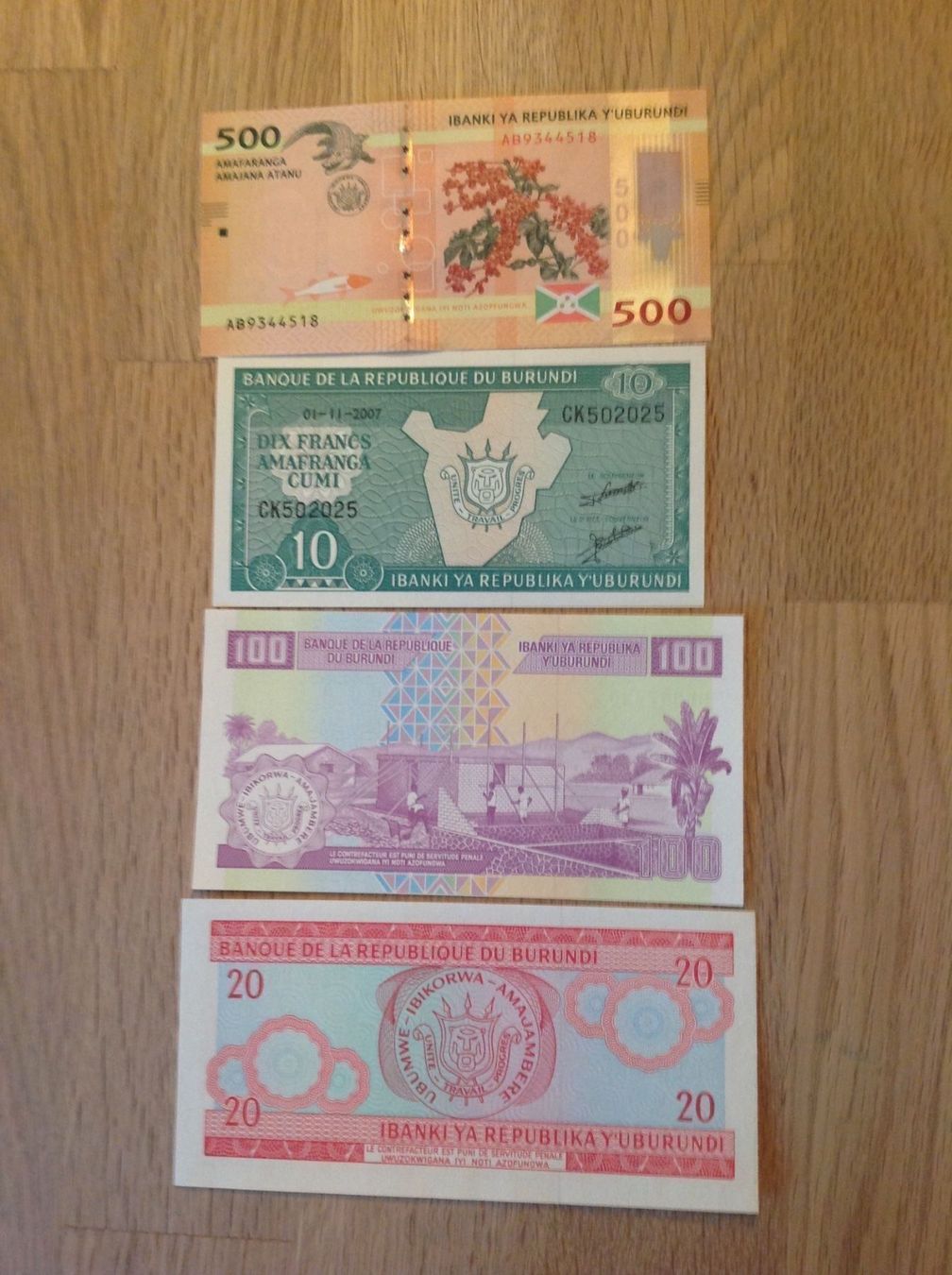 Banconote: Quatre billets de Burundi UNC – Nuovo (secondo la descrizione) da Villars-sur-Glâne venduto da Graca03 2