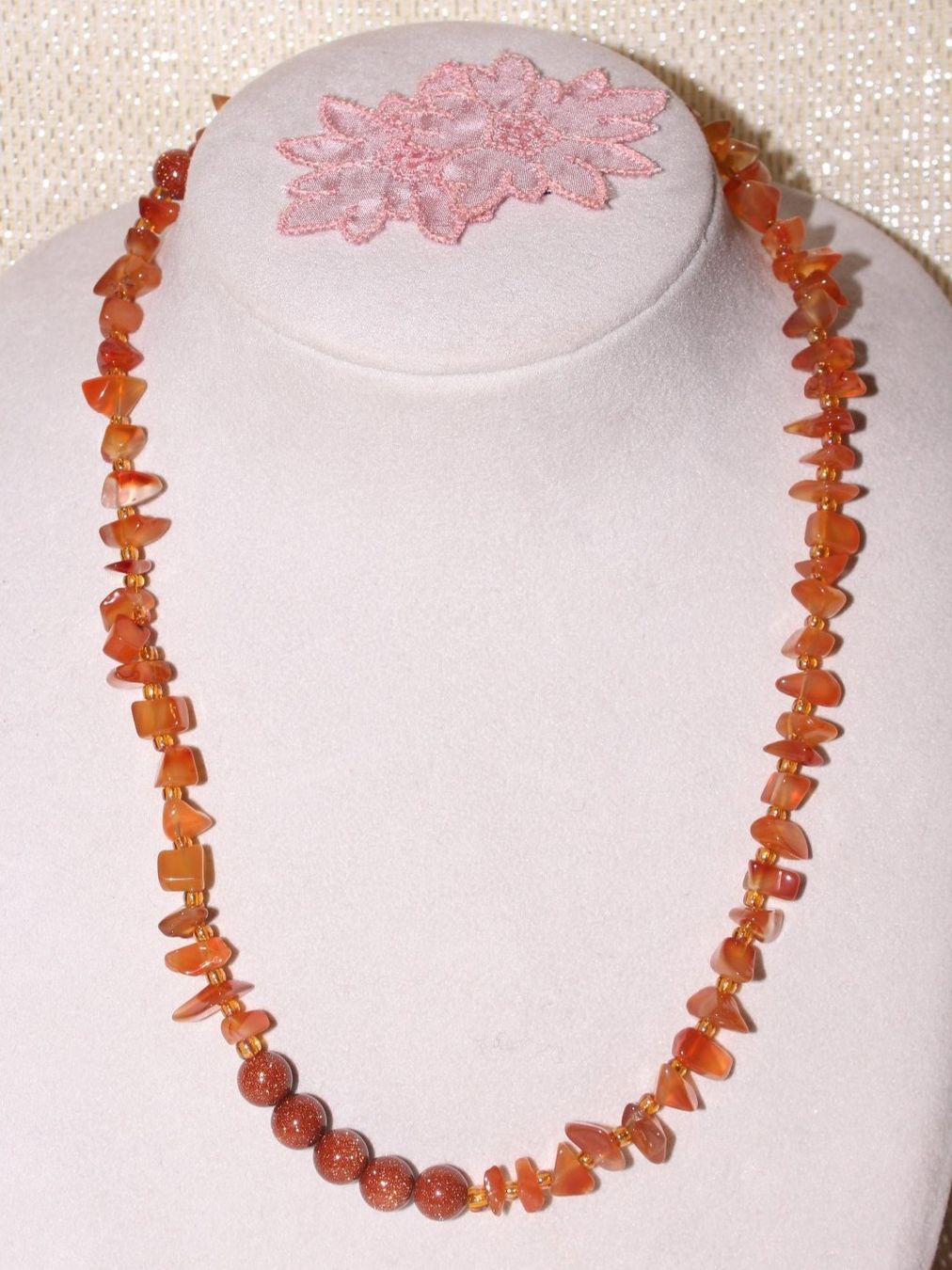 Catenine: Halbedelsteinkette Karneol/ Goldfluss – Nuovo e nell'imballaggio originale da Kriens venduto da Wolly85 1