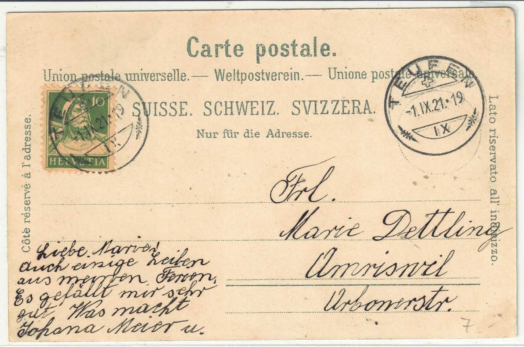 Cartoline postali: Gruss aus Teufen - Generalansicht – Usato da Ettingen venduto da Kartenplanet 1
