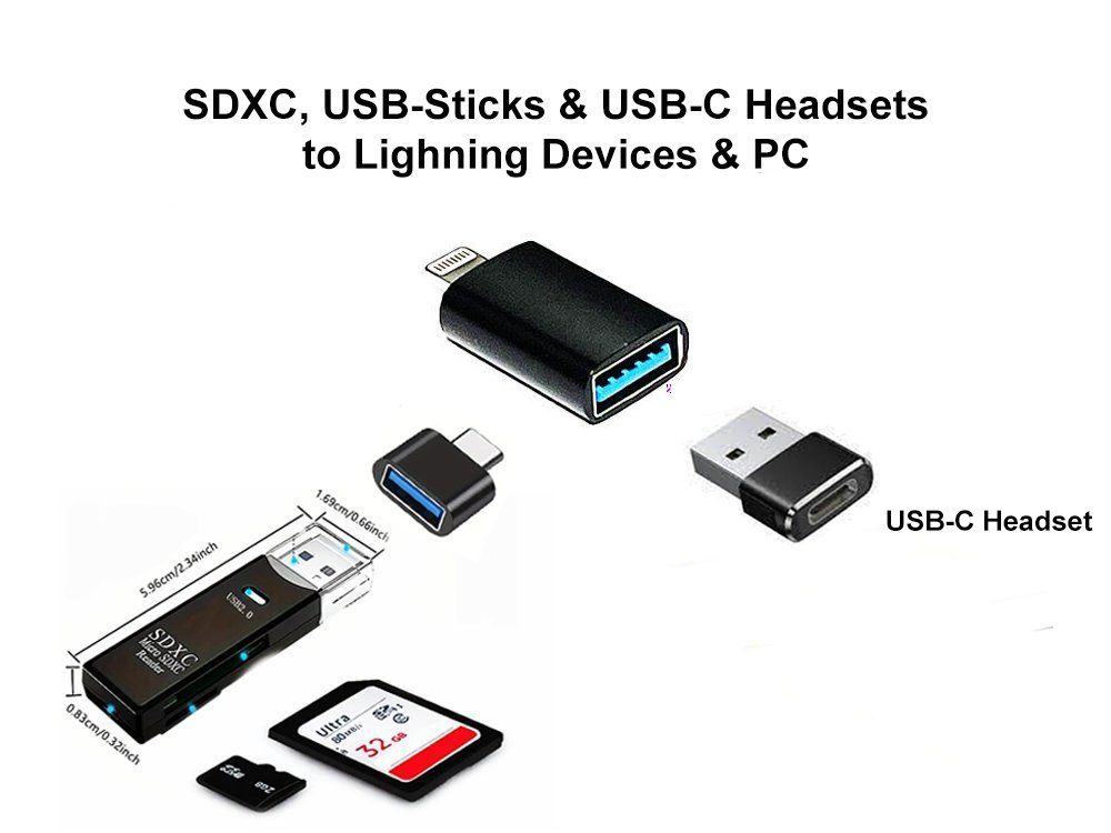 Lecteurs & Adaptateurs: USB-A oder USB-C Headset, Sticks, SDXC an Lightning iPhone – Neuf avec emballage d'origine à Hinwil par jeglat