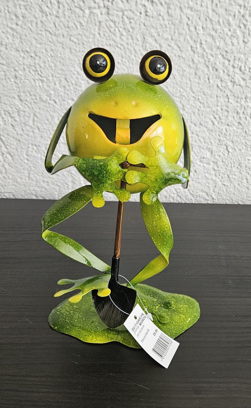 Migros Tutte le decorazioni: Frosch aus Metall  "Neu" – Nuovo e nell'imballaggio originale da Uster venduto da esko.swiss
