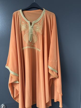 Artisanal Tunisien Orange Beach Kaftan - one-size