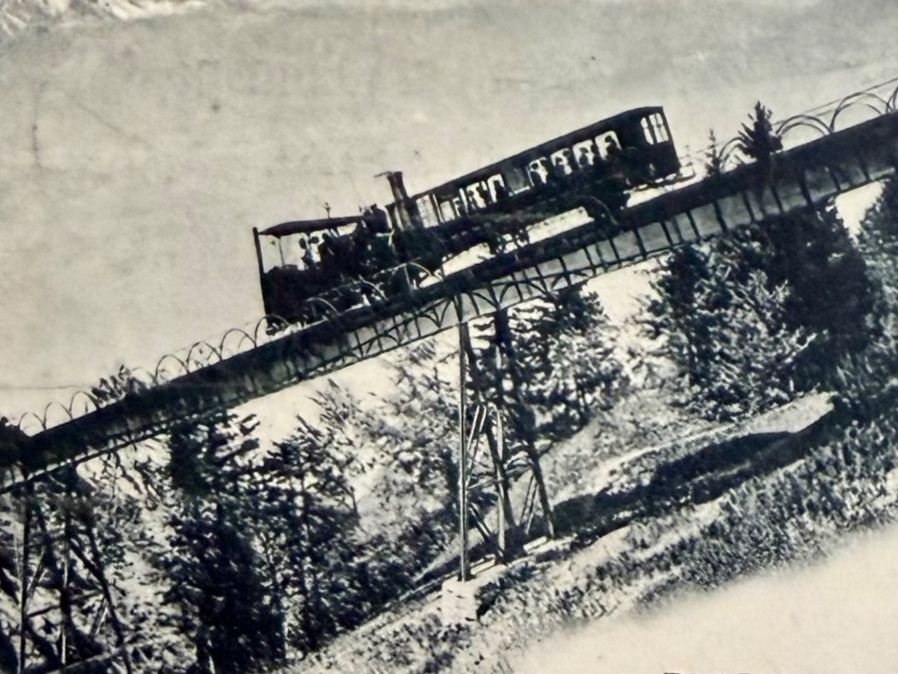 Cartoline postali: Rigi - Bahn - Schnurtobelbrücke  - 1900 – Usato da Lutry venduto da Ediego 1