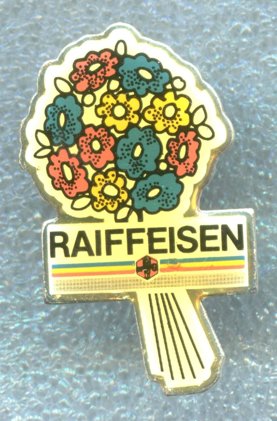 Plaketten & Abzeichen: RAIFFEISEN  Bank  Blumenstrauss – Gebraucht aus Winterthur von Sammleroase