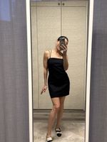 Black Mini Dress in linen 36
