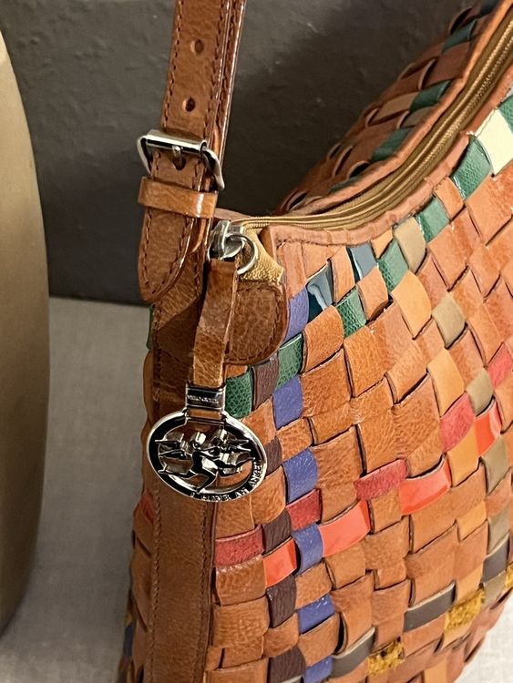 Piero Guidi Taschen für Damen: Sac à main Piero Guidi vintage en cuir tressé multicolore. – Neu (gemäss Beschreibung) aus Genève von DELIRBEADS 4