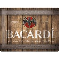 Blechschild-BACARDI-WOOD BARREL LOGO - 30 x 40 cm