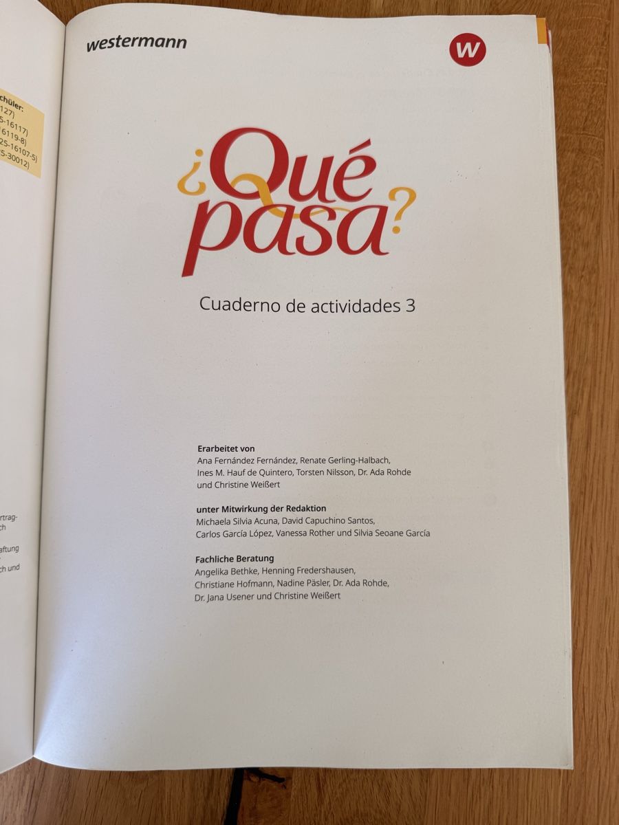 Libri: ¿Qué Pasa? 3 - Spanisch Arbeitsbuch, neuwertig! – Usato da Herrliberg venduto da Roland2806 1