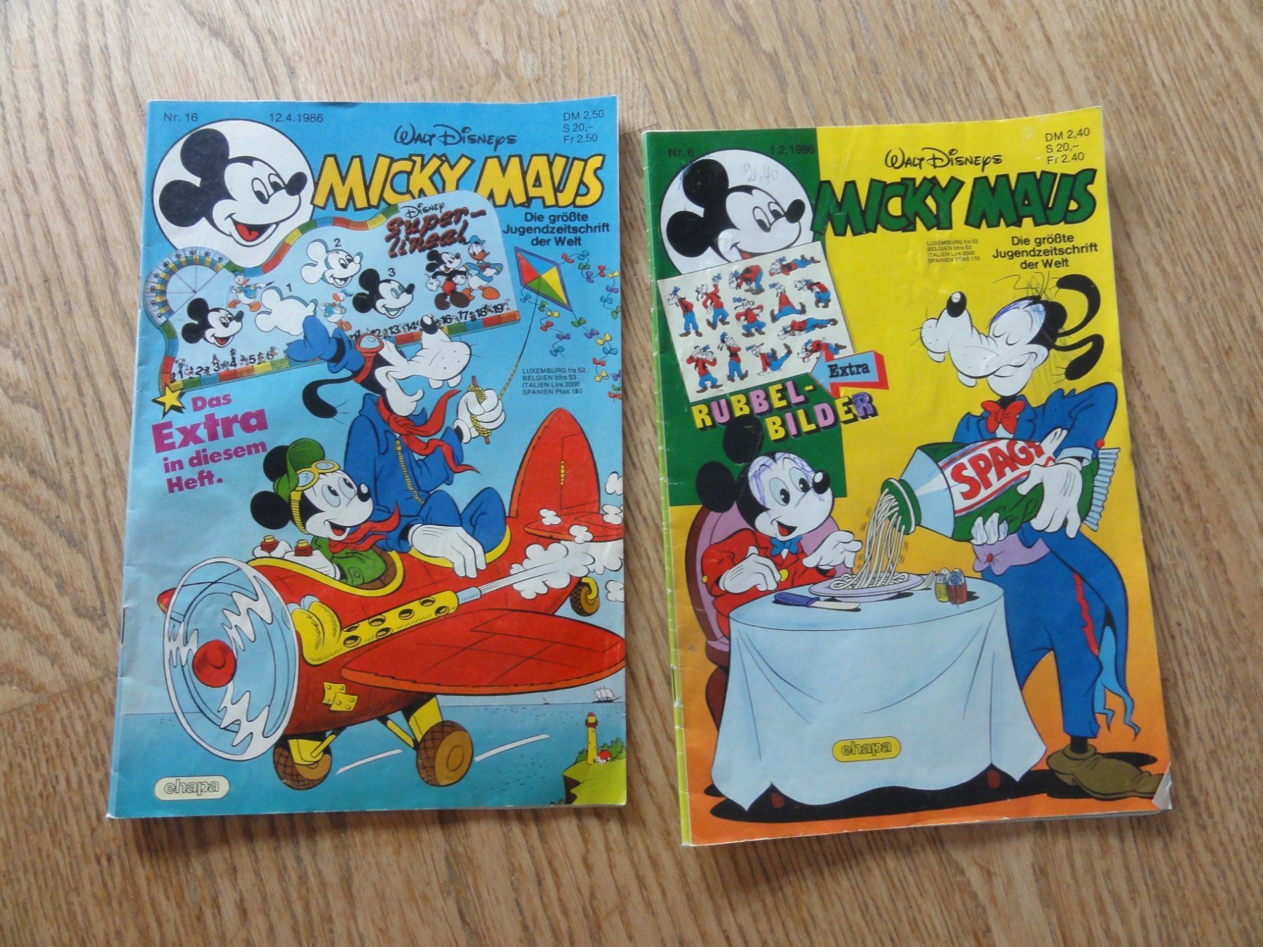 Fumetti: Mickey Mouse Hefte, 2 Stk., Jahr 1986 – Usato da Riedholz venduto da Taweva