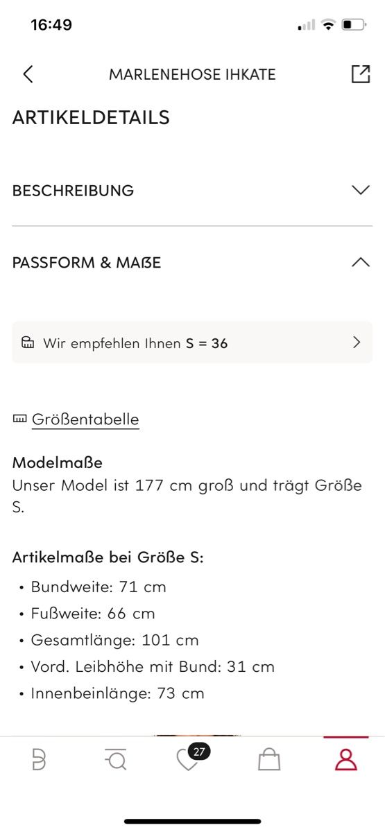 Pantaloni: Marlenehose Ichi grau melliert S – Nuovo (secondo la descrizione) da Herrliberg venduto da spunggi 4