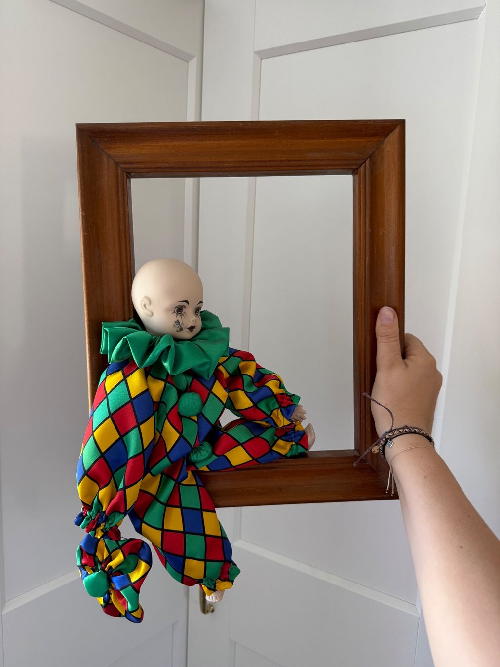 Dipinti: Handgemachte Clownpuppe im Rahmen – Usato da Kirchberg SG venduto da kiki1402