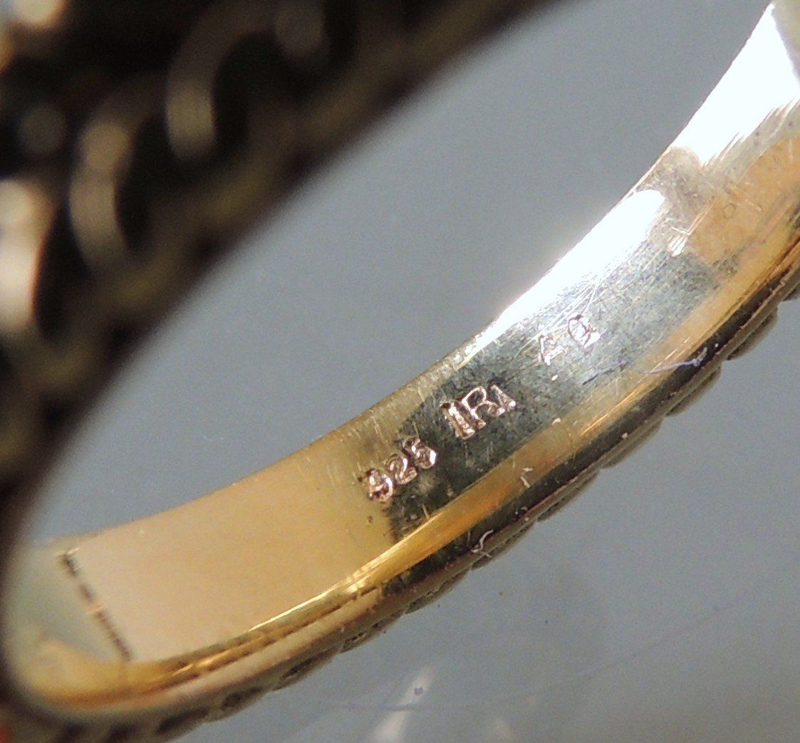Anelli: Vergoldeter Silber 925 Fingerring Mondstein Gr. 56 – Usato da Waldenburg venduto da schaller707 7