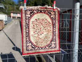 Qom Seide 68x58cm Teppich 640.000 Kn/Qm geknüpft sauber