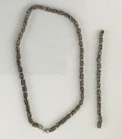 Silberkette n.g., Art Deco, 46 cm + 14,5 cm Verl., 32 g