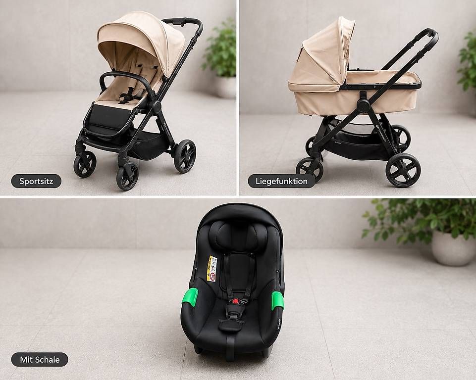 Carrozzine: Kinderkraft Kinderwagen 3in1 / beige – Usato da Kreuzlingen venduto da AG1008