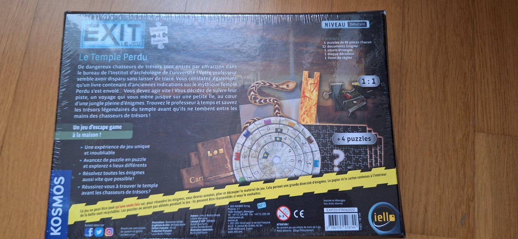 Kosmos Giochi: Exit le jeu, le temple perdu – Nuovo e nell'imballaggio originale da Lussery-Villars venduto da pousinete02 1