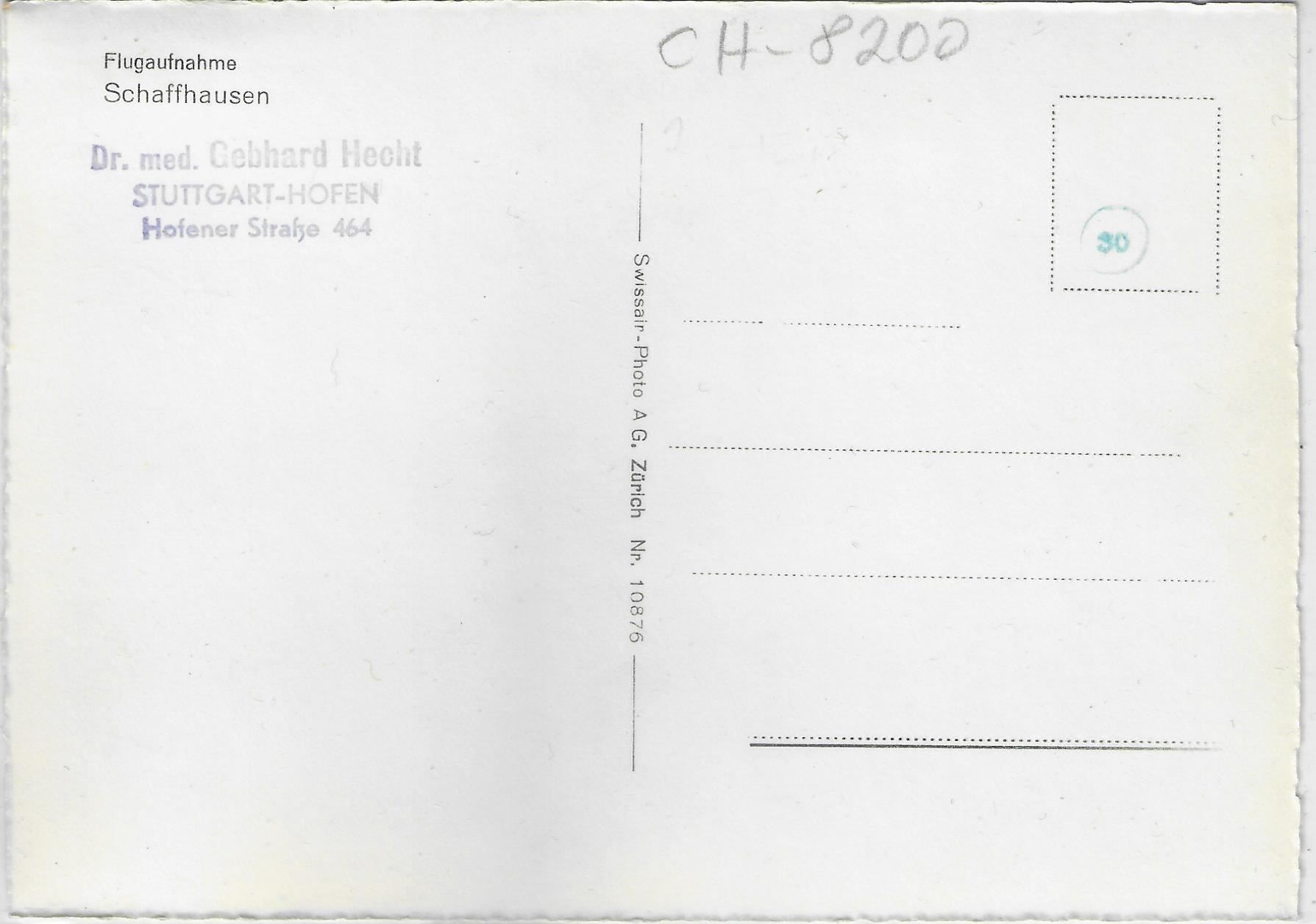 Cartoline postali: Flugaufnahme Schaffhausen – Usato da Ettingen venduto da Kartenplanet 1