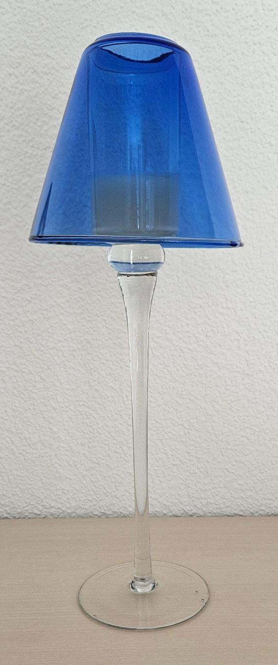 Partylite Bougeoirs: Blauer Glas Windlicht Kerzenständer – D'occasion à Weinfelden par heibo02