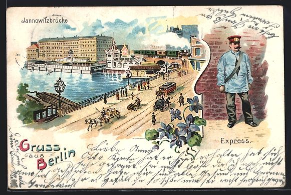 Ansichtskarten: Litho Berlin, Express-Briefbote, Pferdeb – Gebraucht aus Berlin von bartko-reher