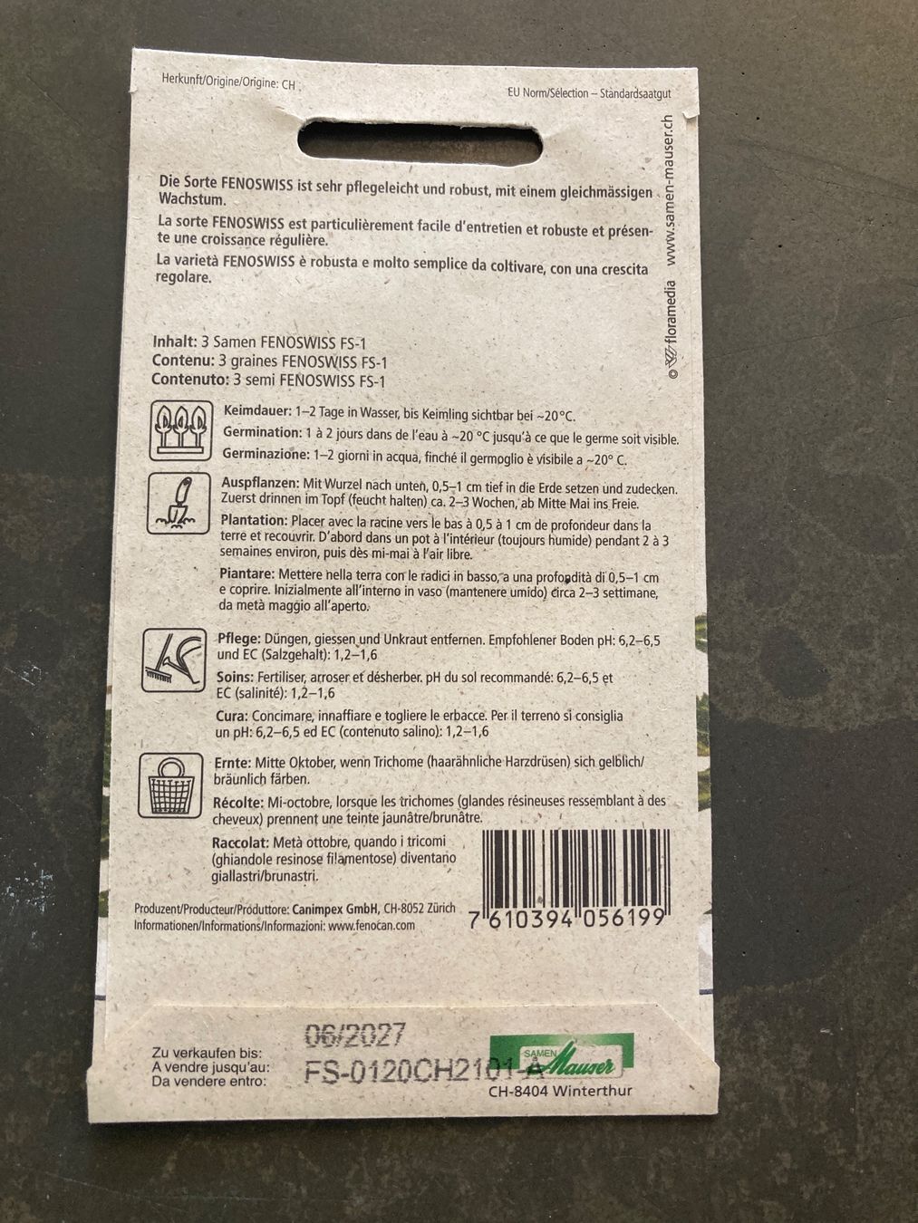 Piante & sementi: CBD Samen Maurer – Nuovo e nell'imballaggio originale da Winterthur venduto da ele_ct6p 1