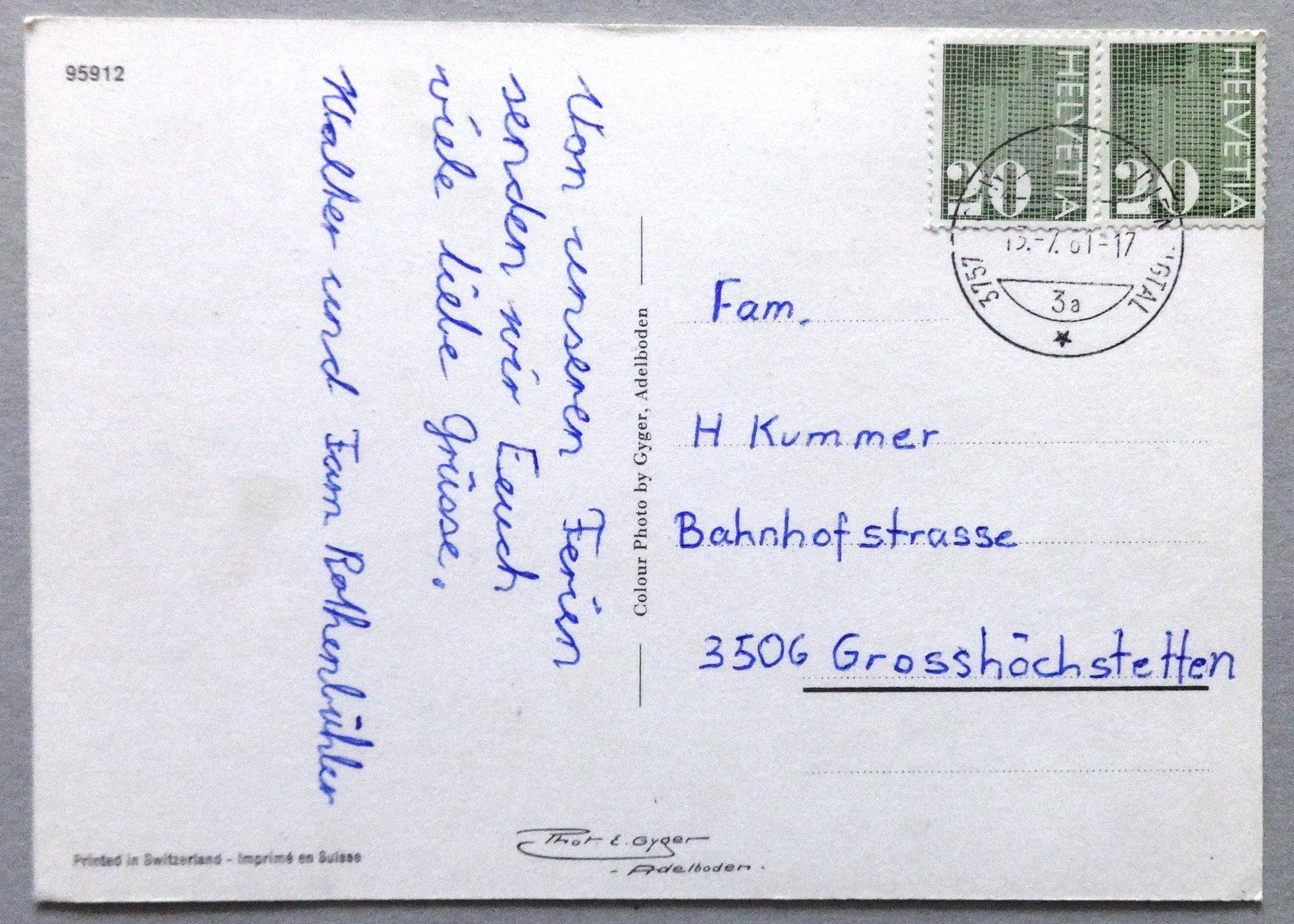 Cartoline postali: Vache à la montagne – Usato da Fétigny venduto da Billy2miny 1