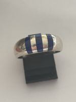 Ring Silber 925 mit Lapis Lazuli Einlagen guter Zustand