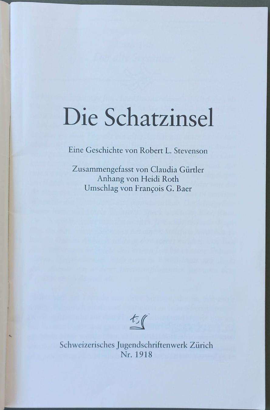 Libri: SKW-Heft - Die Schatzinsel - Robert L. Stevenson – Usato da Niederuzwil venduto da lubimaja 1