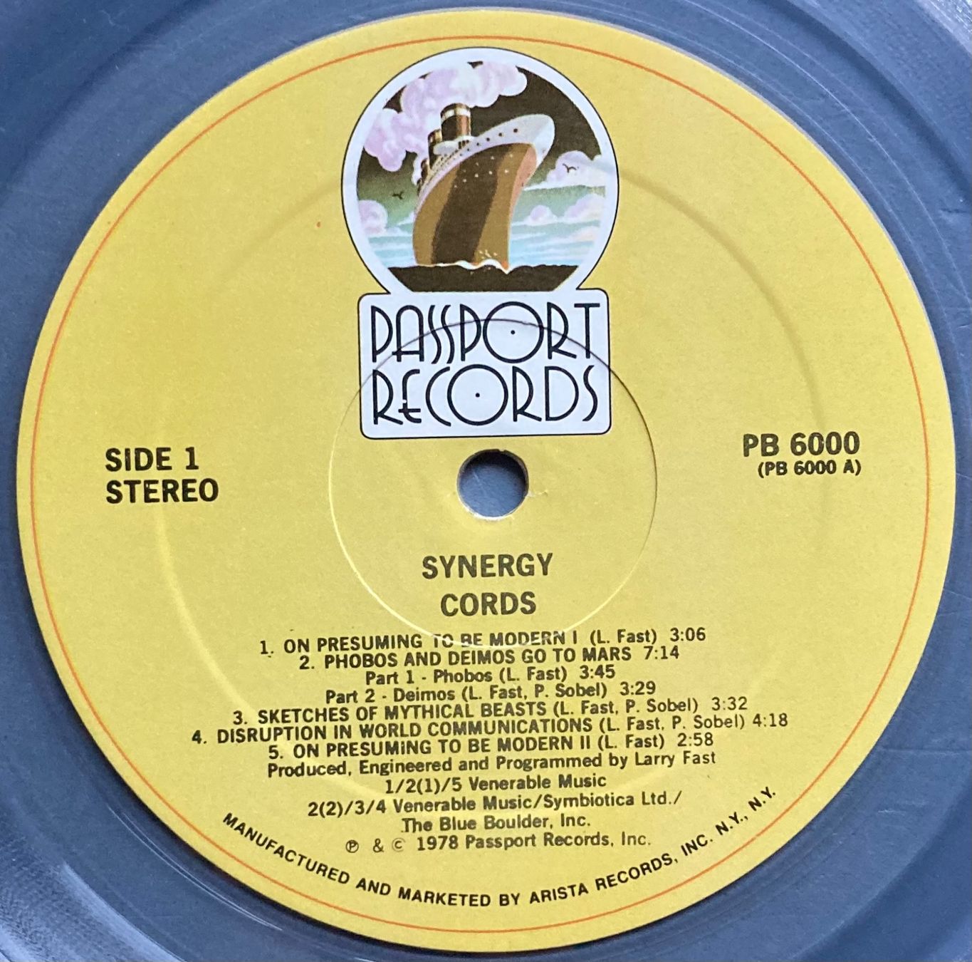 Dischi in vinile: SYNERGY - CORDS – Usato da Poliez-Pittet venduto da Newtown-Records 3