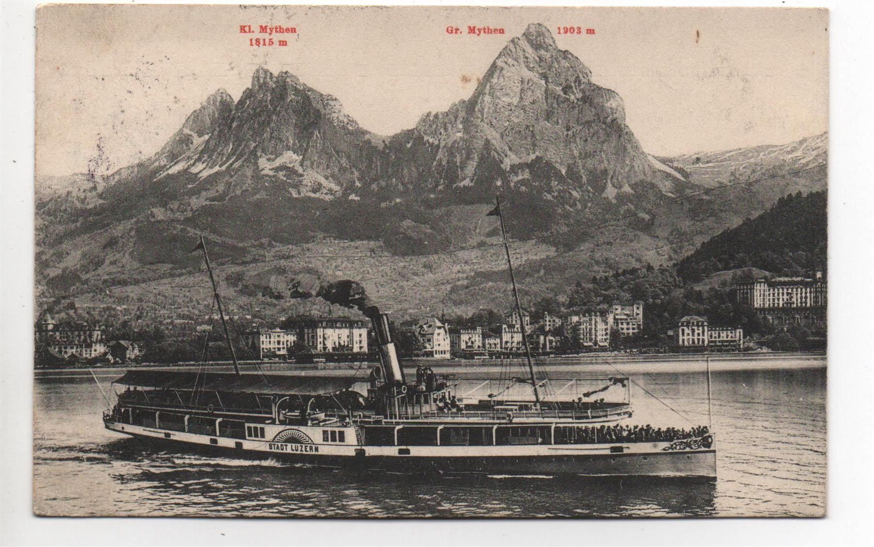 Cartoline postali: BRUNNEN Dampfschiff Stadt Luzern – Usato da Jona venduto da philajona