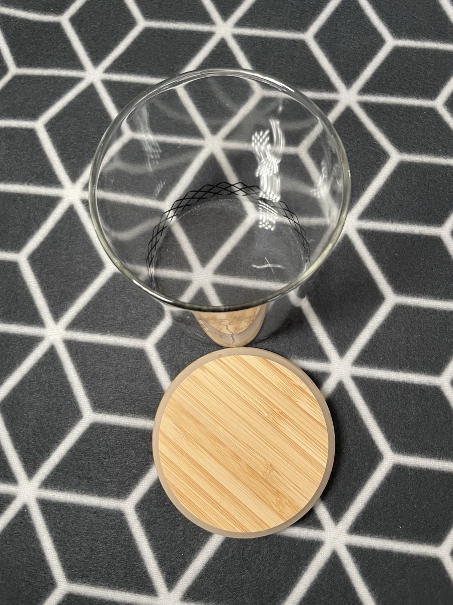 Migros Gläser: Vorratsglas Glas mit Bambusdeckel - Blume Muster  – Neu (gemäss Beschreibung) aus Rheineck von cha_p9qy 2