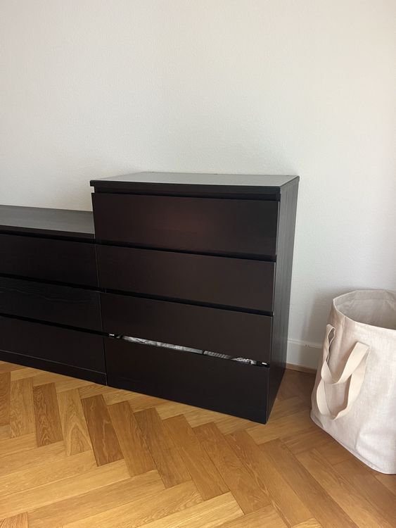 Dunkelbraune Malm Kommode von Ikea