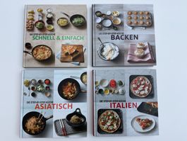 4 Koch-Bücher, Italien Backen Asiatisch Schnell&Einfach, NEU