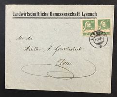 ALTER BRIEFUMSCHLAG LAND. GENOSSENSCHAFT LYSSACH 1926