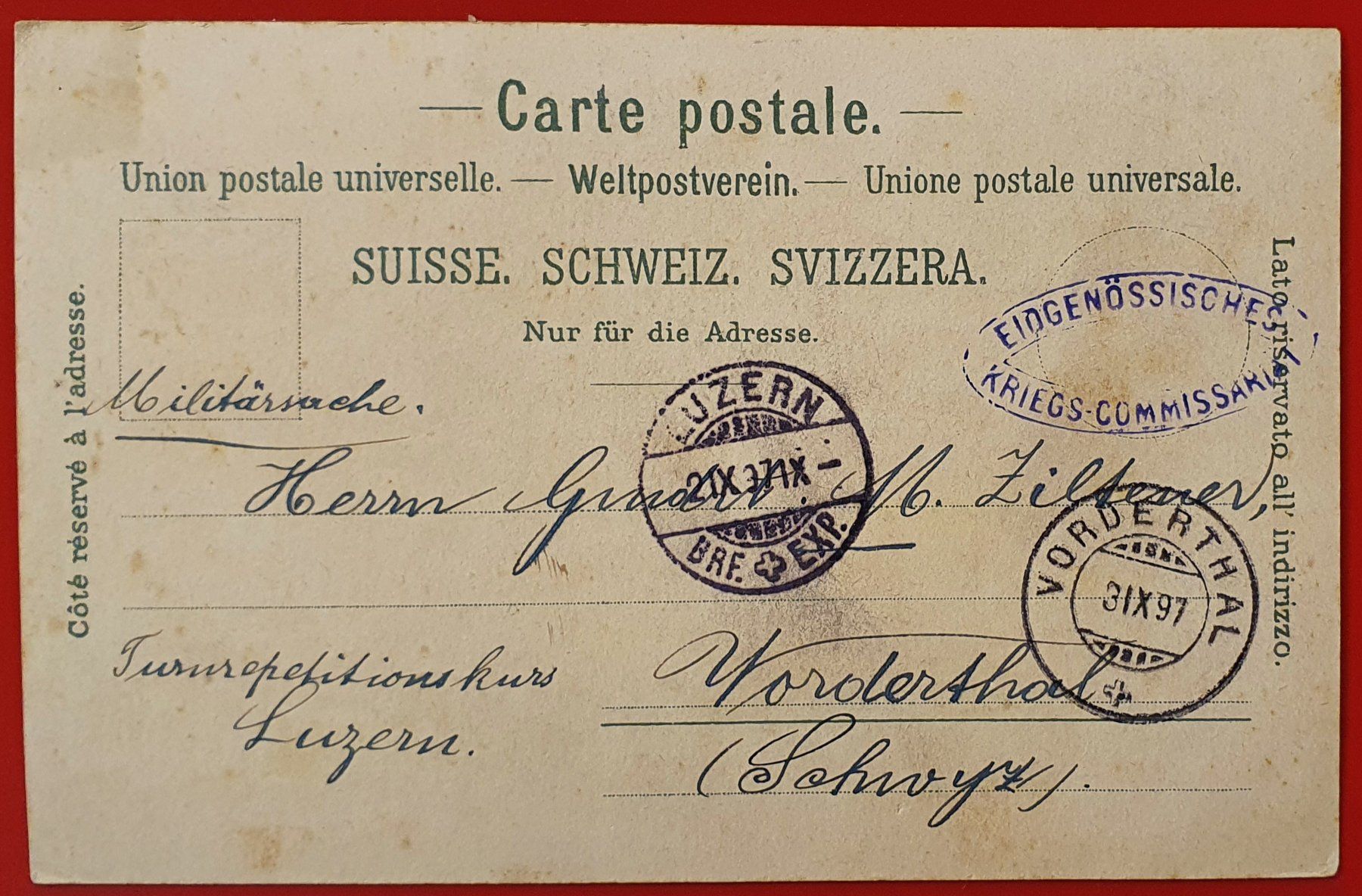 Cartoline postali: Gruss aus Luzern 1897 – Usato da Kreuzlingen venduto da Rschweiz1 1
