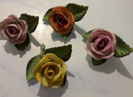 Antiquitäten Kunst Porzellan Herend Rosen 4er Set