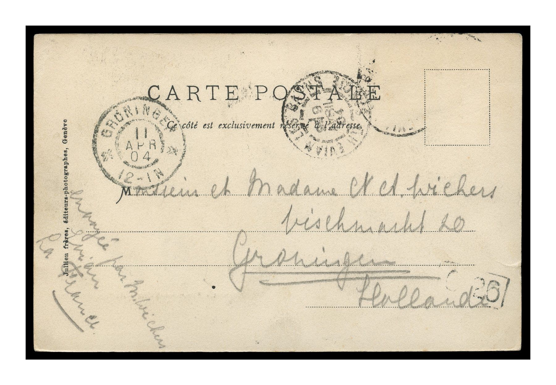 Cartoline postali: BATEAU DU LÉMAN - 1904 "Le Lausanne" – Usato da Onex venduto da gonsla01 1