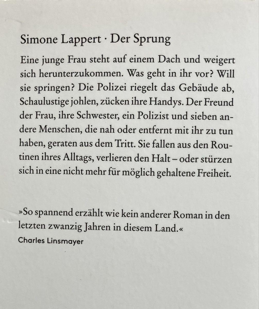 Livres: simone Lappert: Der Sprung – D'occasion à Buchs AG par Allerleis 1