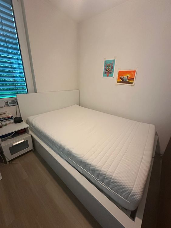 IKEA Malm Bett mit Bettkasten (140x200 cm) + Ånneland Matrat (Gebraucht ...