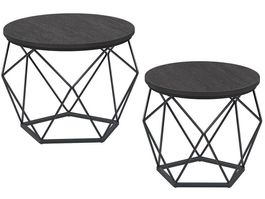Couchtisch rund 2er Set Wohnzimmertisch Beistelltisch SELIA