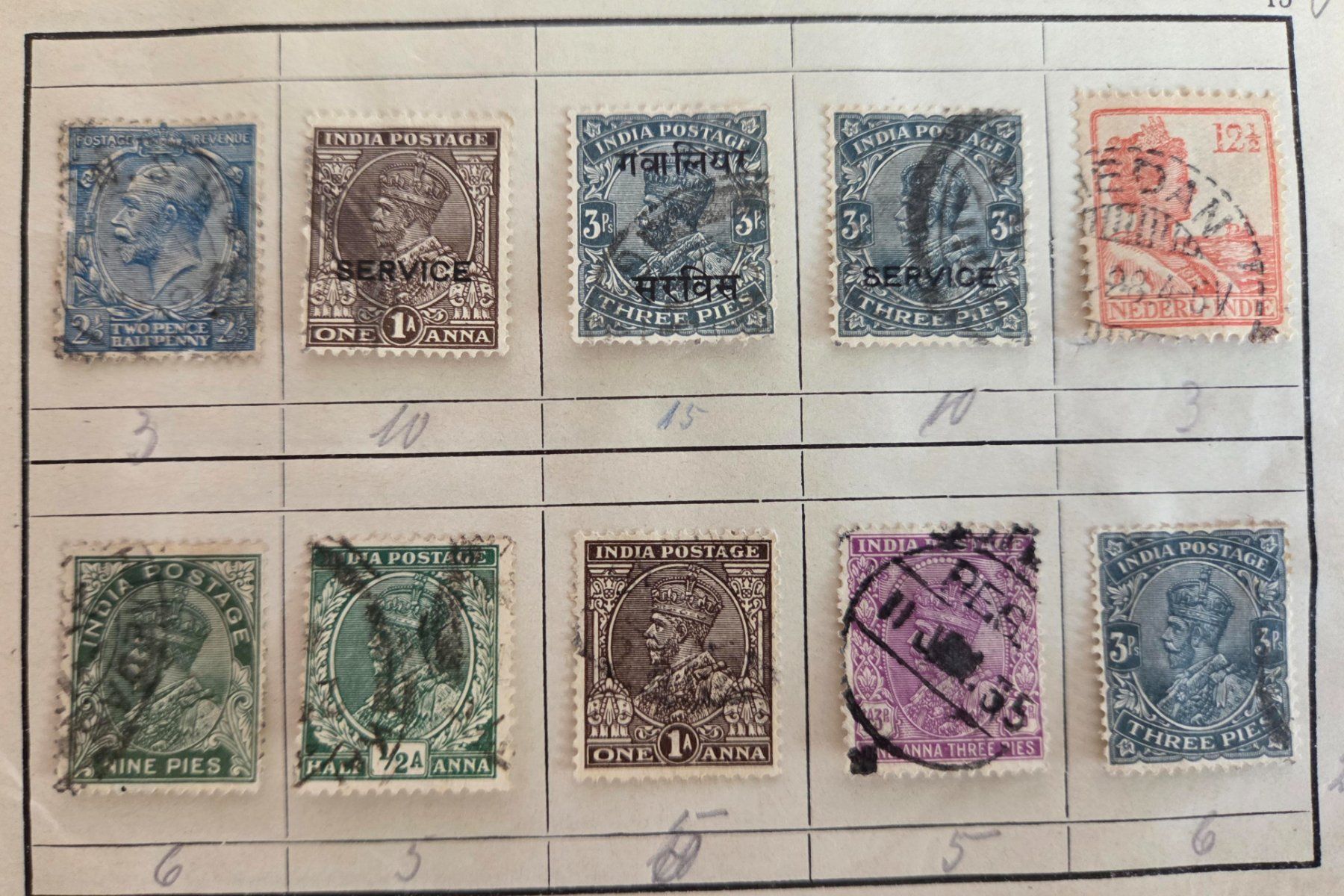 Tutti i francobolli: Briefmarken Sammlung Indien, Vintage – Usato da Luzern venduto da Kartenansicht