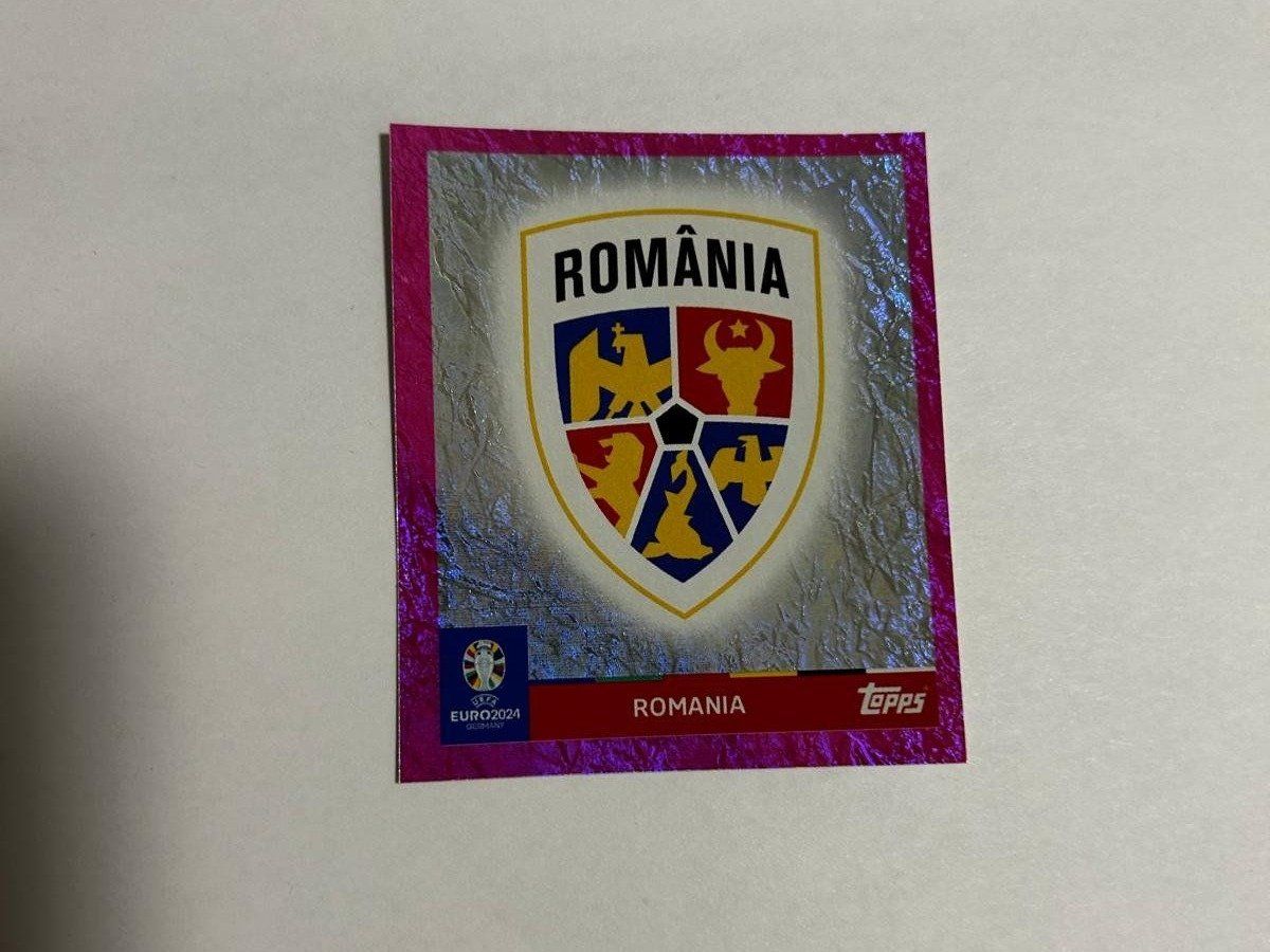 Topps Euro 2024: ROM 1 - Romania Wappen - Pink / Rosa (Gebraucht) in ...