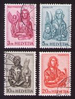 1961_381-384_EVANGELISTEN-Serie 3-20 Fr. sauber gestempelt !