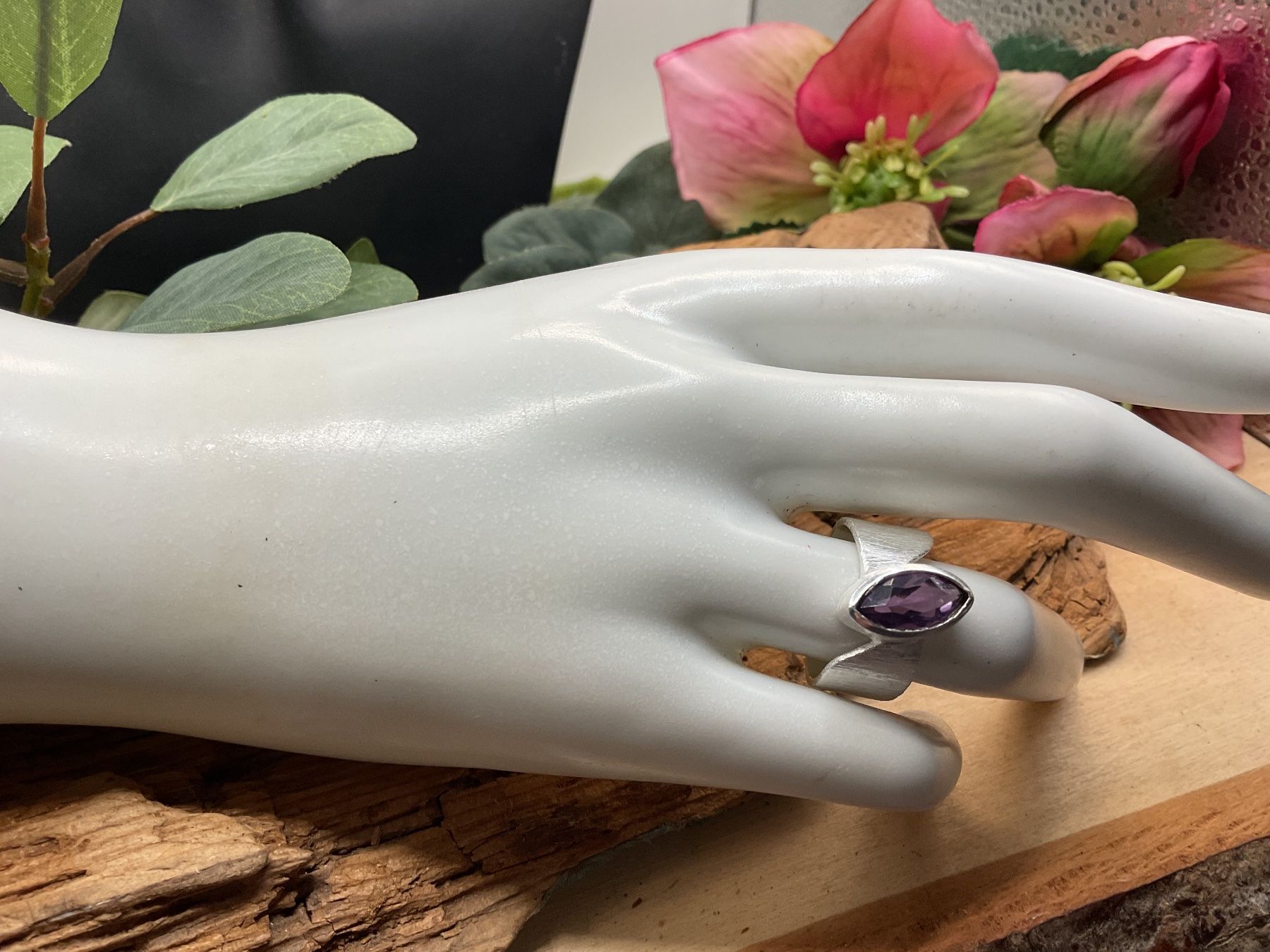 Anelli: Silberring Handarbeit mit Amethyst, Gr.55 – Nuovo (secondo la descrizione) da Luzern venduto da S.Kern01 3
